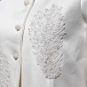 Short ivory women jacket with peter pan collar