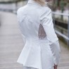Women fit and flare double breasted bridal white blazer