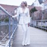 Veste de mariée blanc à basque longue