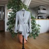 Asymmetrical peplum shawl collar jacket made to measure