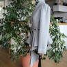 Asymmetrical peplum shawl collar jacket made to measure