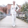 White long peplum wedding women blazer