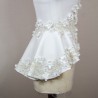 Asymmetrical peplum white bridal jacket, made to measure