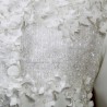 Short white bridal jacket with 3/4 sleeves and boat neckline, made to measure