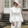 Asymmetrical peplum bridal jacket