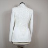 Women white shawl collar blazer