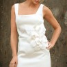 Floor length tube sleeveless wedding dress with square neckline