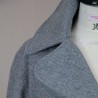 Women long gray raglan loose cut woolen coat