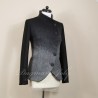 Black short woolen asymmetrical jacket