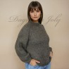 Women raglan sleeve hand knitted warm woolen sweater