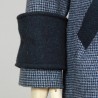 Women long gray raglan loose cut belted woolen coat