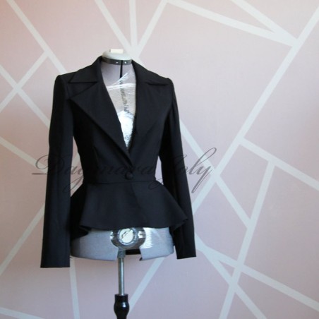 Blazer à boutonnage simple à basque asymétrique , fait sur mesure en France