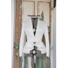 Asymmetrical peplum, shawl collar white or black blazer, made to measure